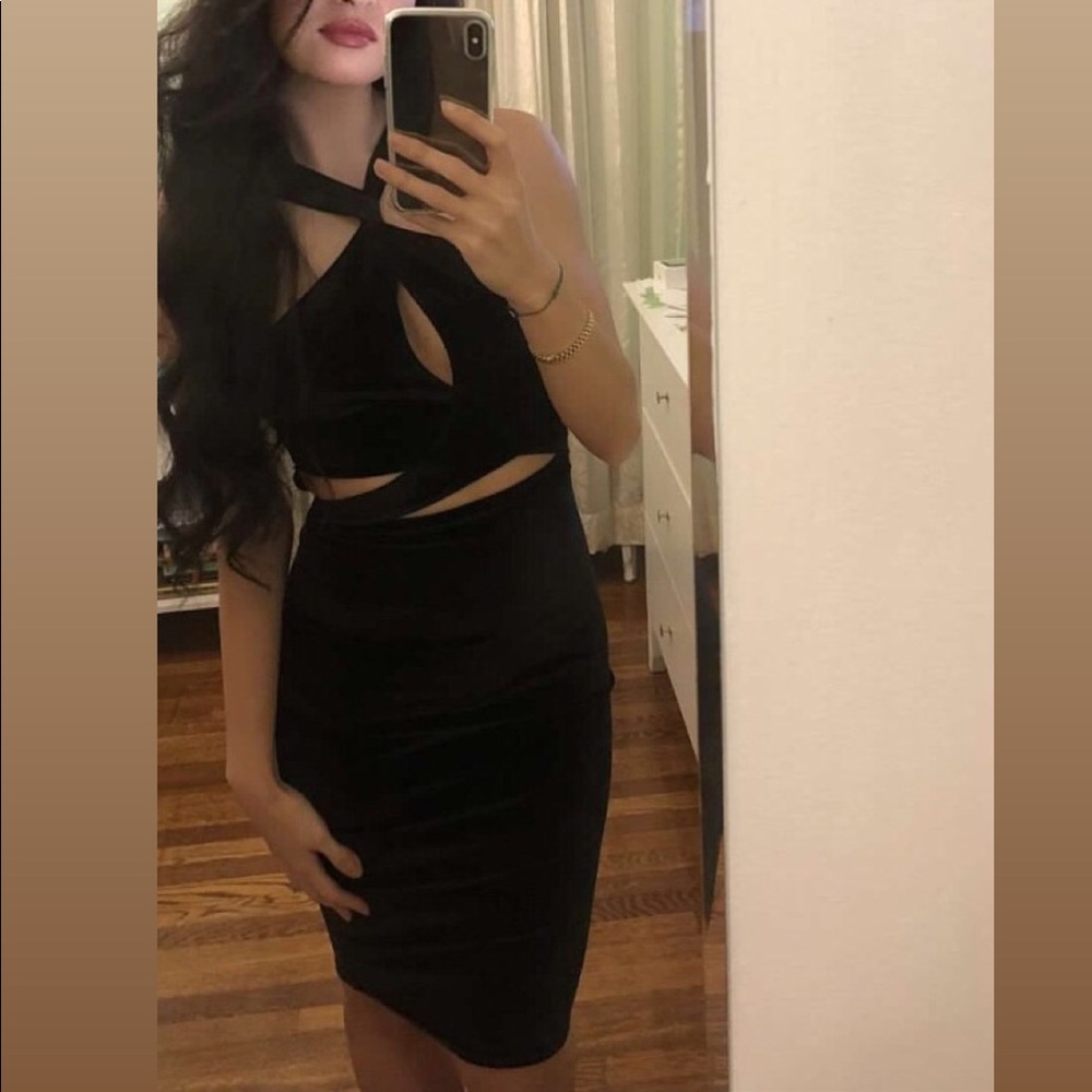 Cutout velvet dress